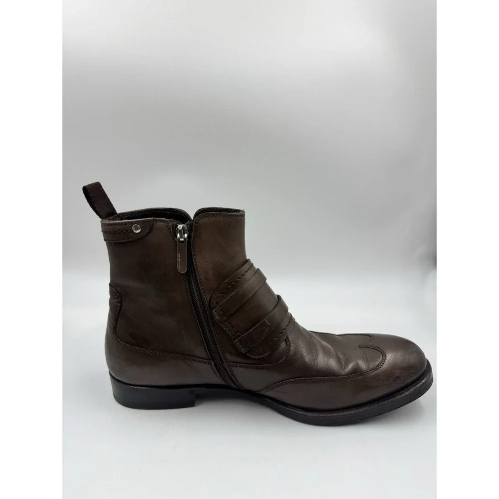 Sergio Rossi Men Size 7 Brown Leather Ankle Boots